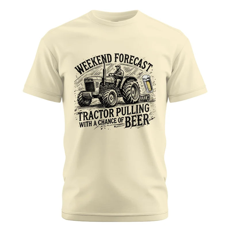 Tractor With A Chance Of Beer - Unisex Cotton Crew Tee