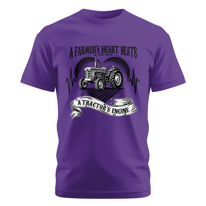 Image of A Farmer’s Heart Beats A Tractor’s Engine - Unisex Cotton Crew Tee