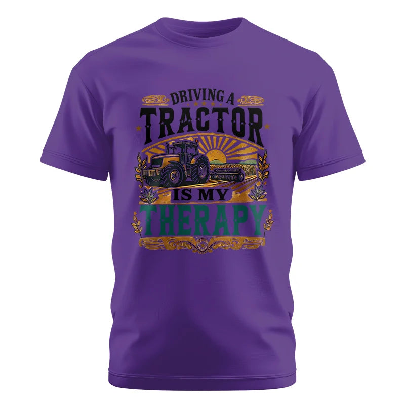 Driving A Tractor Is My Therapy - Unisex Cotton Crew Tee