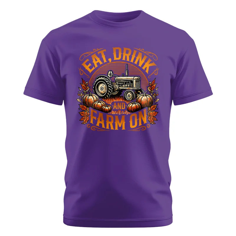 Image of Eat Drink and Farm On 2 - Unisex Cotton Crew Tee