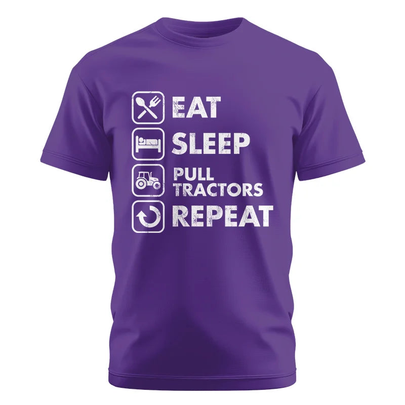 Eat Sleep Pull Tractors Repeat - Unisex Cotton Crew Tee