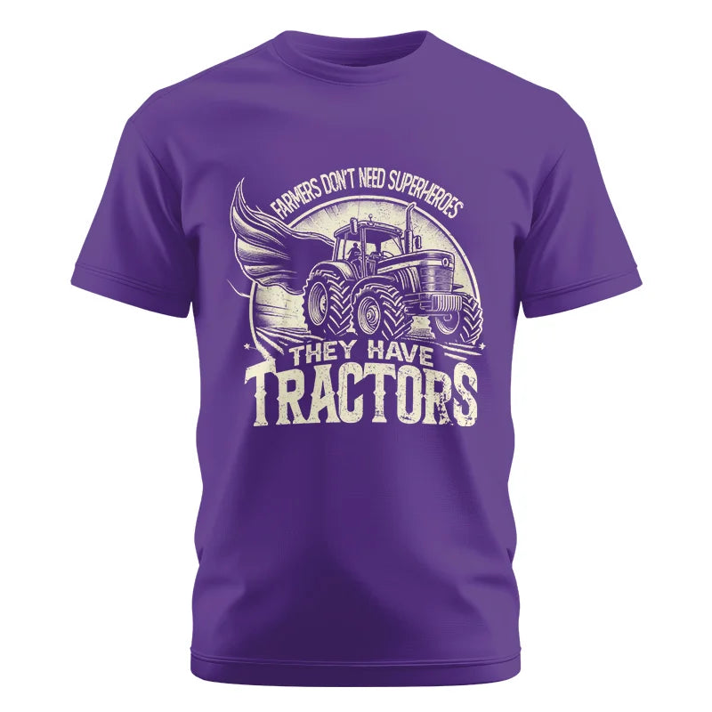 Farmers Don’t Need Superheroes They Have Tractors - Unisex Cotton Crew Tee