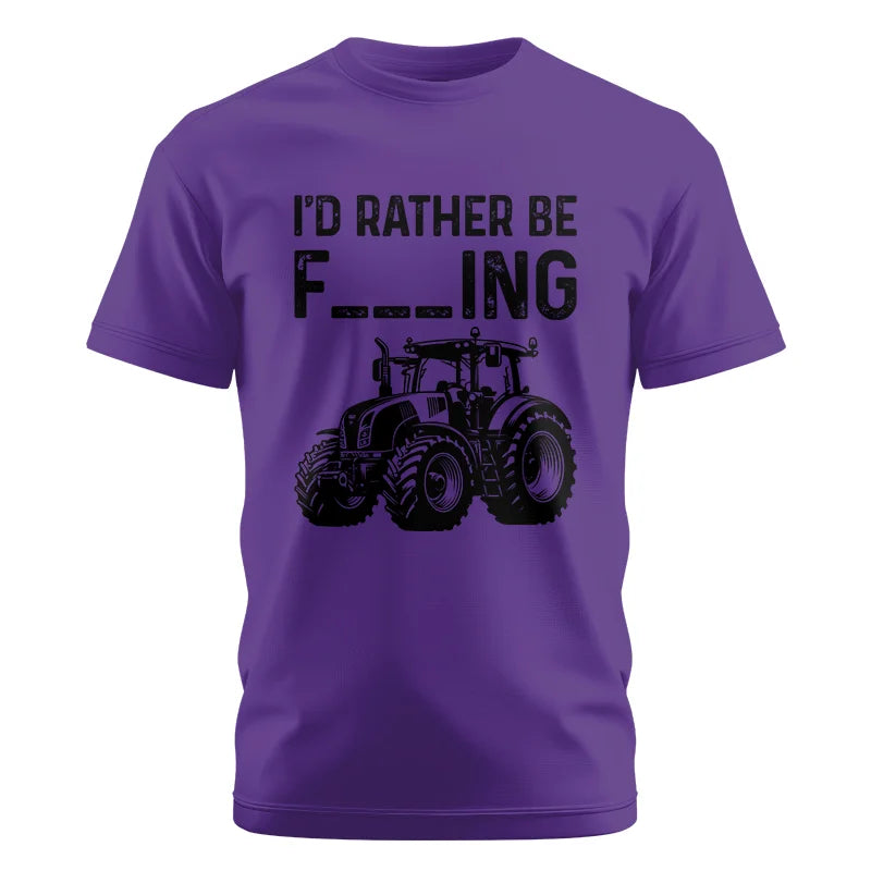 Image of Funny I Would Rather Be Farming Tractor 1 - Unisex Cotton Crew Tee