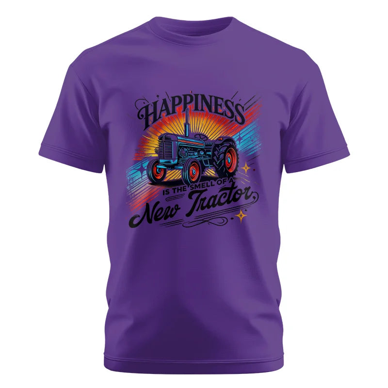 Happiness Is The Smell Of A New Tractor - Unisex Cotton Crew Tee