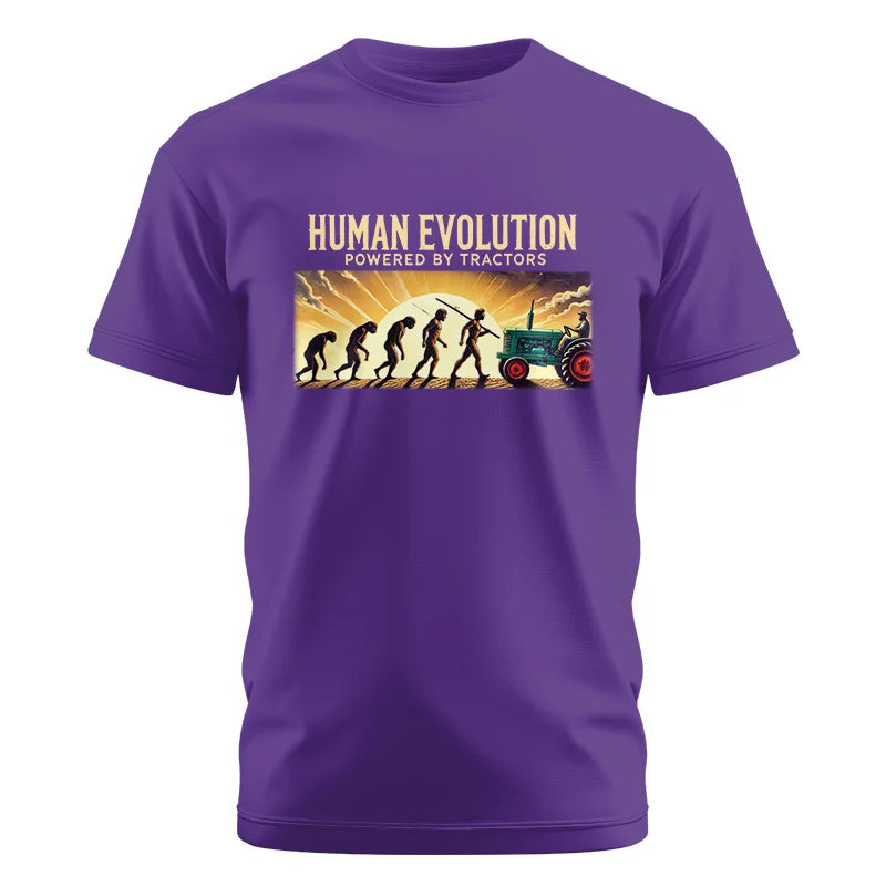 Image of Human Evolution Powered By Tractors - Unisex Cotton Crew Tee