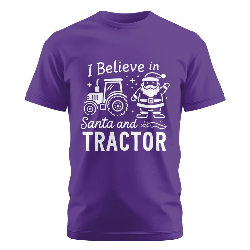 Image of I Believe In Santa And Tractor - Unisex Cotton Crew Tee