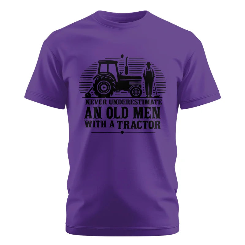 Never Underestimate An Old Men With A Tractor - Unisex Cotton Crew Tee