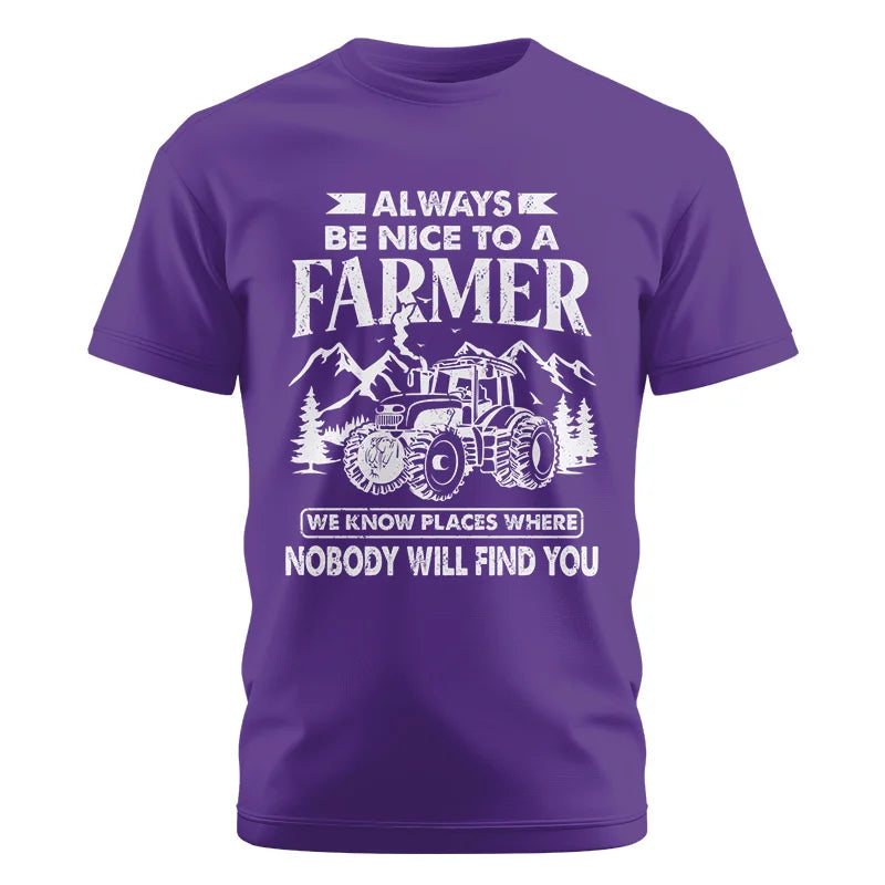 Nice Farmer Funny Tractor Rancher Farming - Unisex Cotton Crew Tee