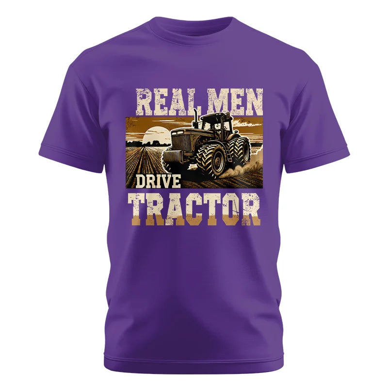 Image of Real Men Drive Tractor - Unisex Cotton Crew Tee