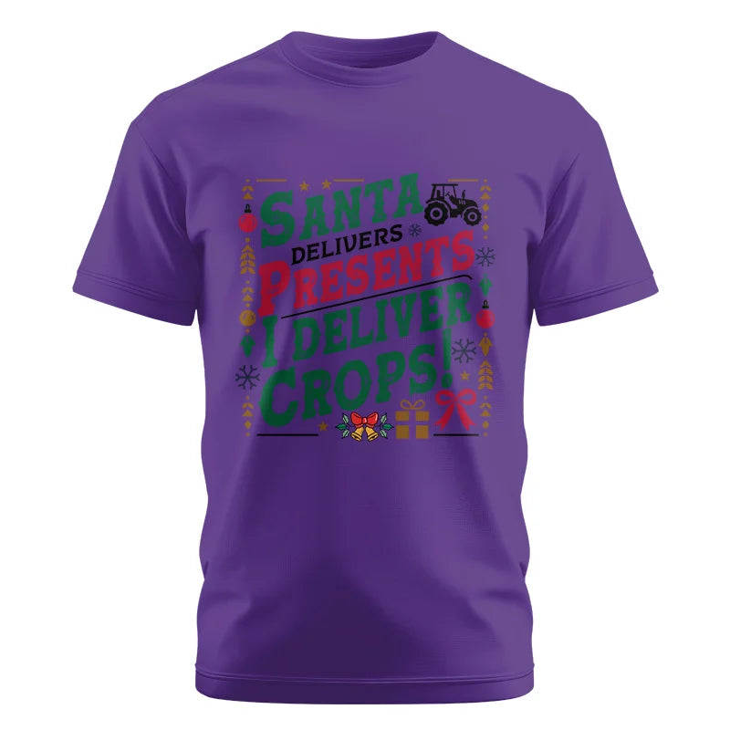 Santa Deliver Present I Deliver Crops! - Unisex Cotton Crew Tee