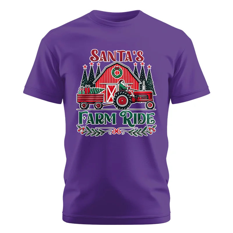 Image of Santa's Farm Ride 1 - Unisex Cotton Crew Tee