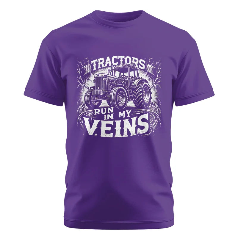 Tractors Run In My Veins - Unisex Cotton Crew Tee