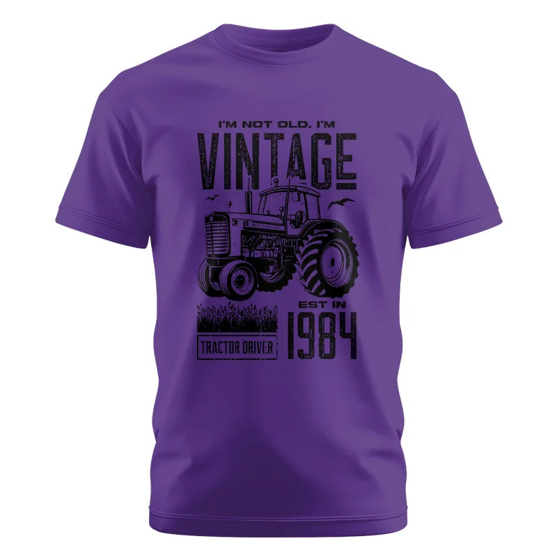 Vintage Tractor Farmer Birthday Born In 1984 1 - Unisex Cotton Crew Tee