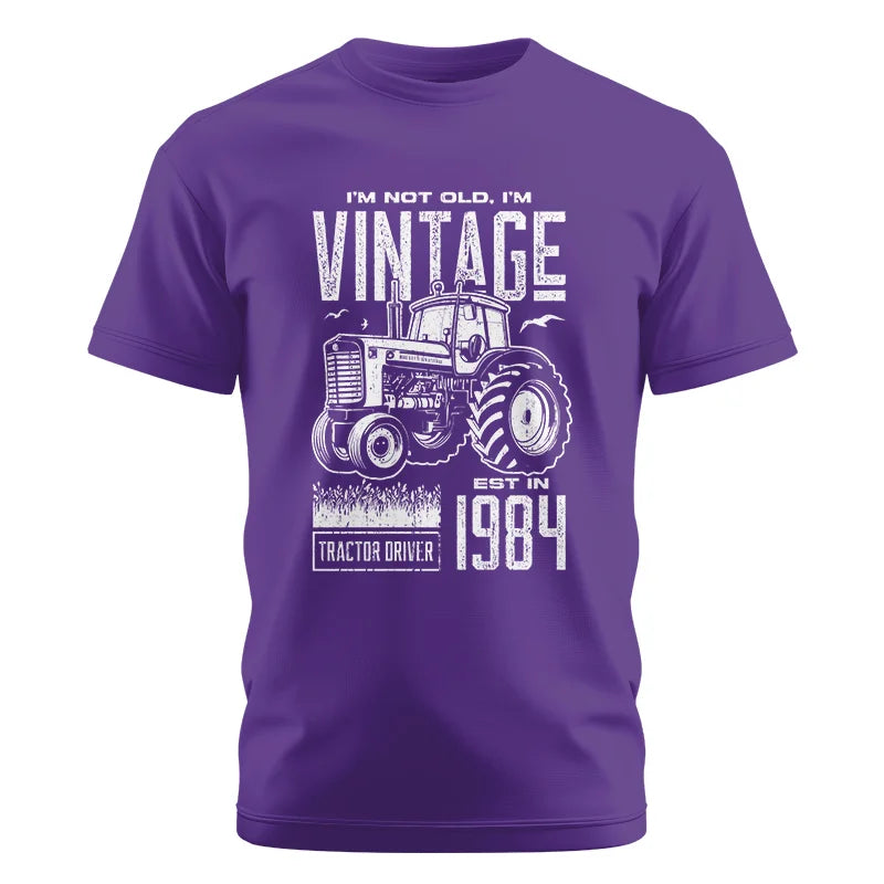 Vintage Tractor Farmer Birthday Born In 1984 2 - Unisex Cotton Crew Tee