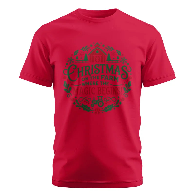 Christmas on the Farm Where the Magic Begins! 2 - Unisex Cotton Crew Tee