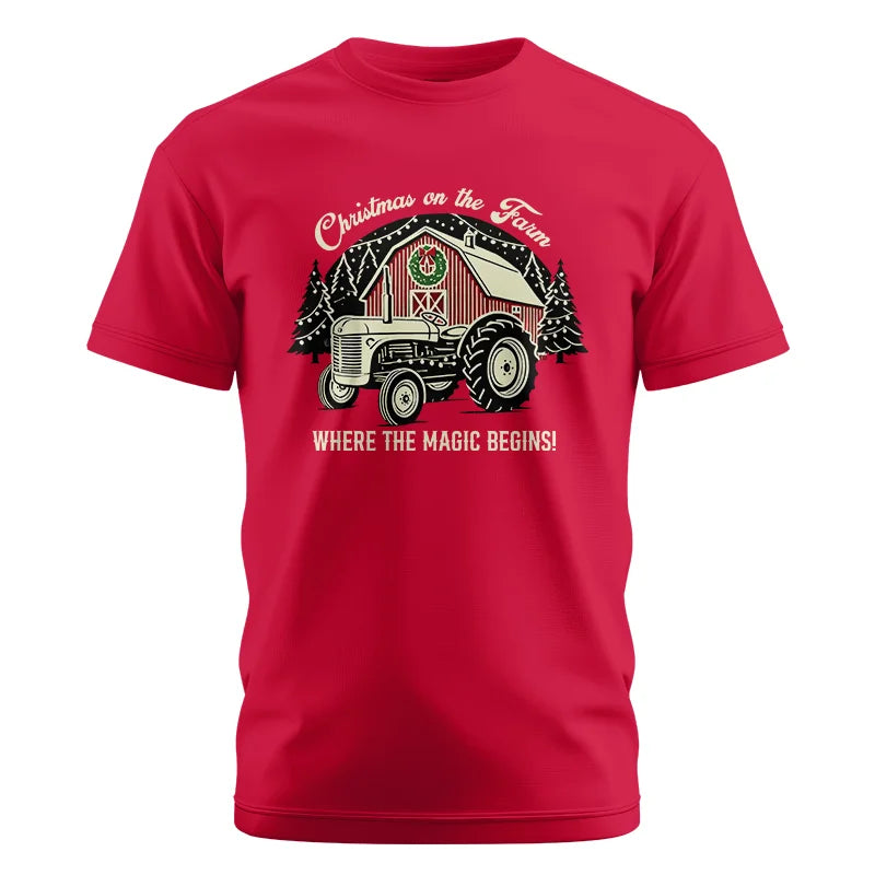 Image of Christmas on the Farm Where the Magic Begins! 3 - Unisex Cotton Crew Tee