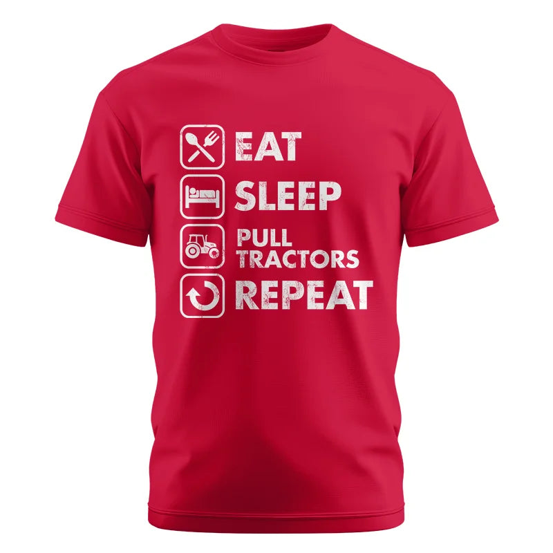 Eat Sleep Pull Tractors Repeat - Unisex Cotton Crew Tee