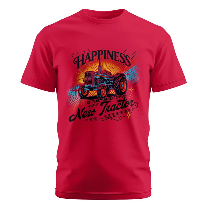 Happiness Is The Smell Of A New Tractor - Unisex Cotton Crew Tee