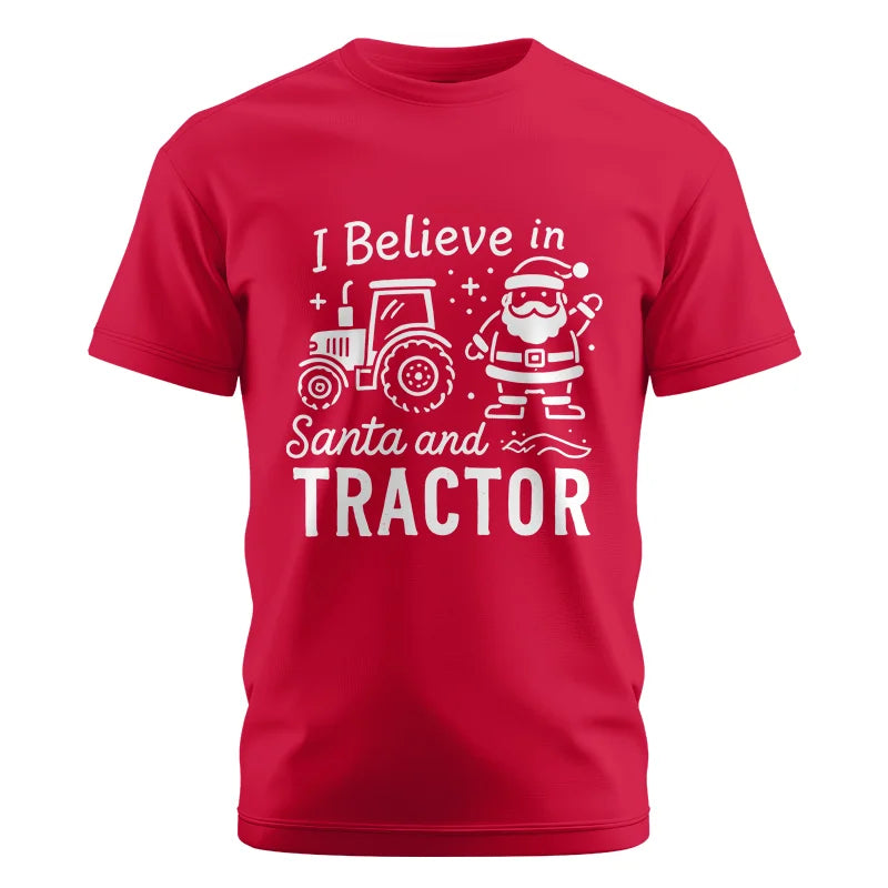 I Believe In Santa And Tractor - Unisex Cotton Crew Tee