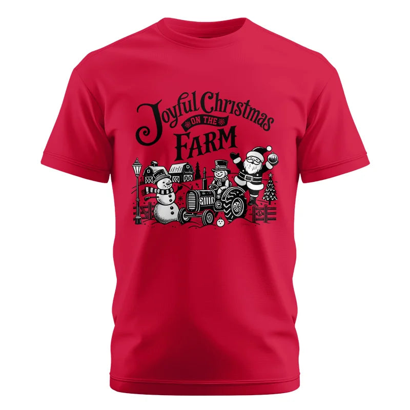 Image of Joyful Christmas On The Farm 1 - Unisex Cotton Crew Tee