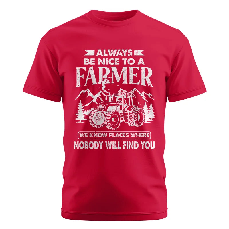 Nice Farmer Funny Tractor Rancher Farming - Unisex Cotton Crew Tee