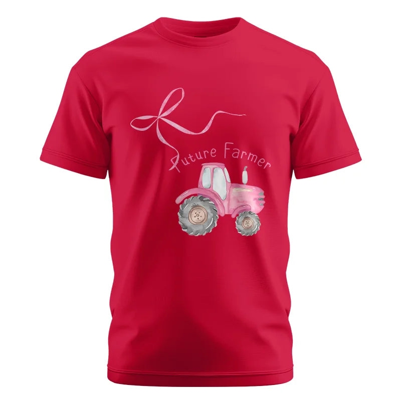 Image of Pink Bow Cute Tractor - Unisex Cotton Crew Tee