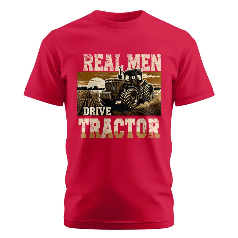 Image of Real Men Drive Tractor - Unisex Cotton Crew Tee