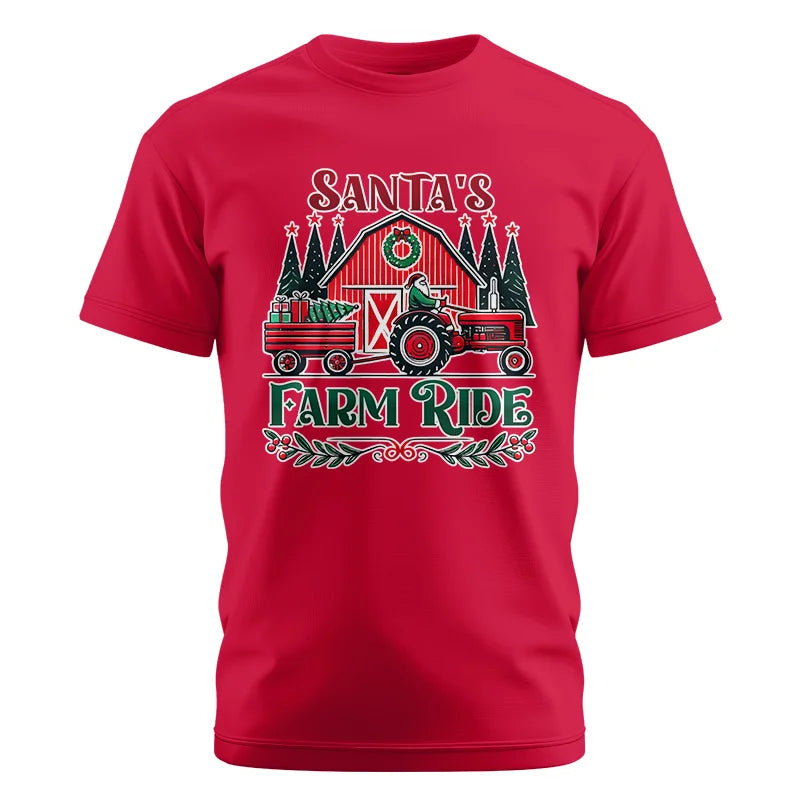 Image of Santa's Farm Ride 1 - Unisex Cotton Crew Tee