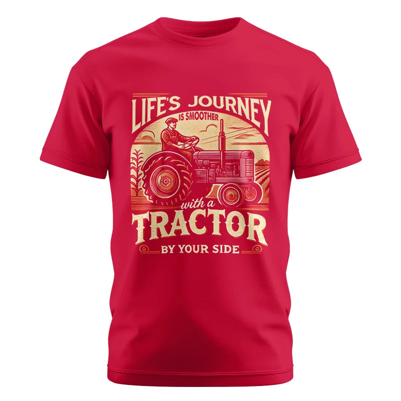 Smoother With A Tractor By Your Side - Unisex Cotton Crew Tee