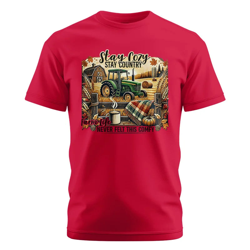 Image of Stay Cozy_Stay Country_Farm Life Never Felt This Comfy 2 - Unisex Cotton Crew Tee