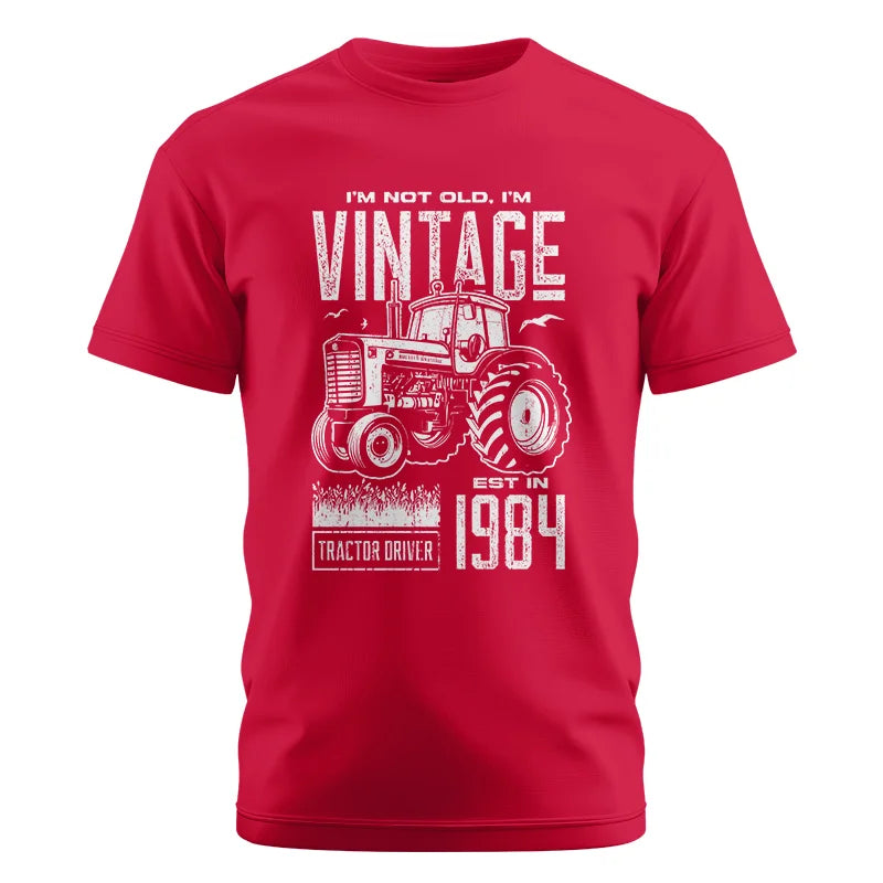 Vintage Tractor Farmer Birthday Born In 1984 2 - Unisex Cotton Crew Tee