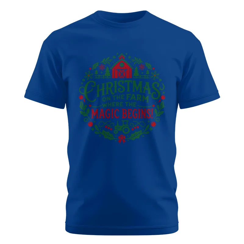 Image of Christmas on the Farm Where the Magic Begins! 2 - Unisex Cotton Crew Tee