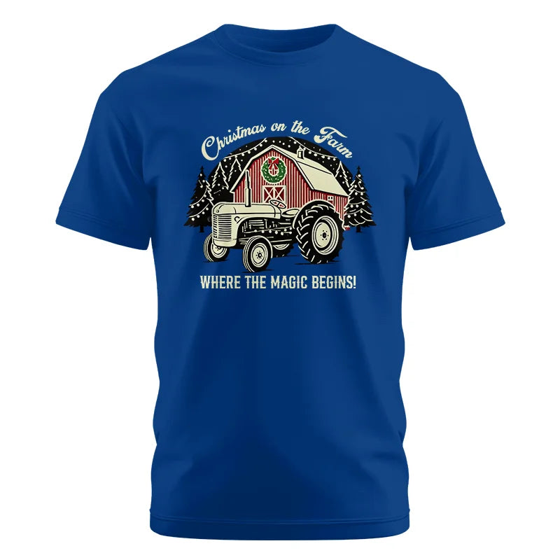 Image of Christmas on the Farm Where the Magic Begins! 3 - Unisex Cotton Crew Tee