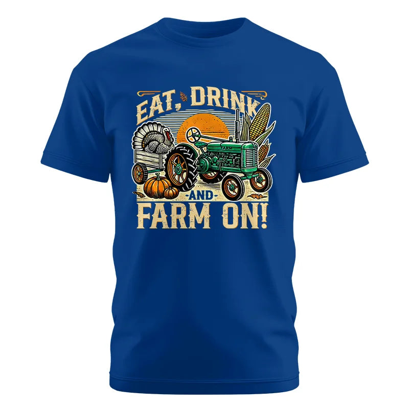 Image of Eat Drink and Farm On - Unisex Cotton Crew Tee