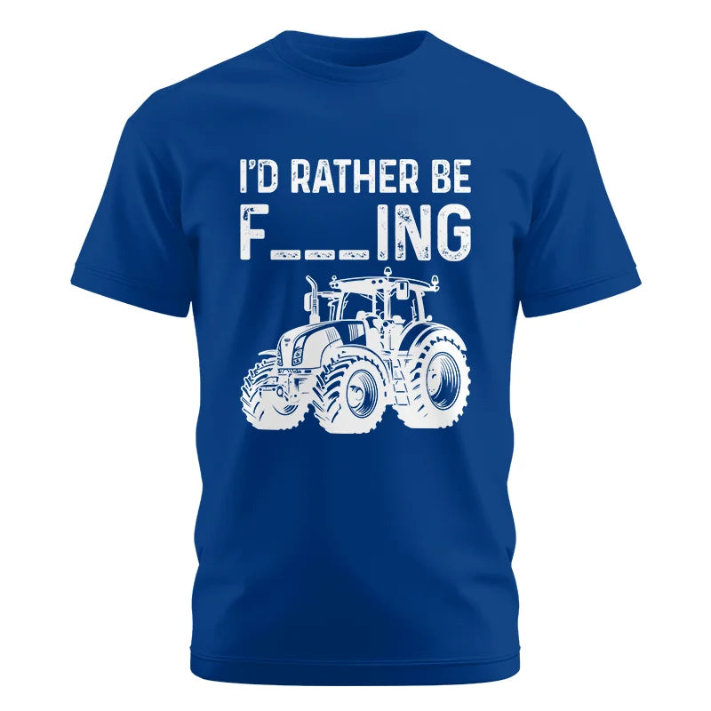 Image of Funny I Would Rather Be Farming Tractor 2 - Unisex Cotton Crew Tee