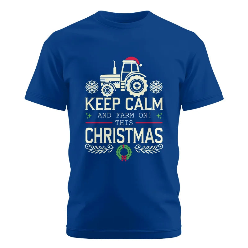 Image of Keep Calm And Farm On! This Christmas - Unisex Cotton Crew Tee