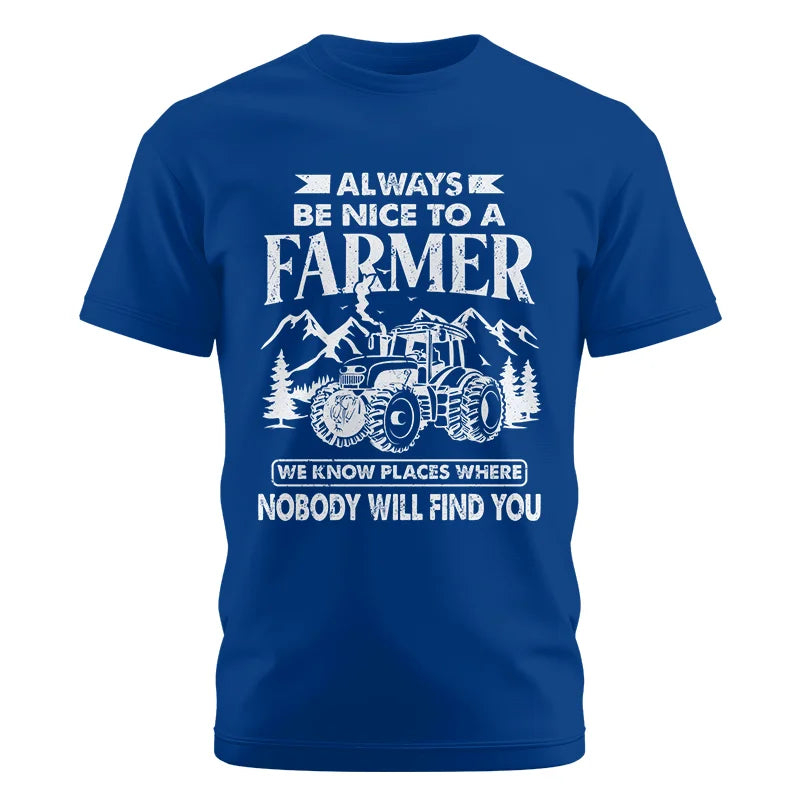 Nice Farmer Funny Tractor Rancher Farming - Unisex Cotton Crew Tee