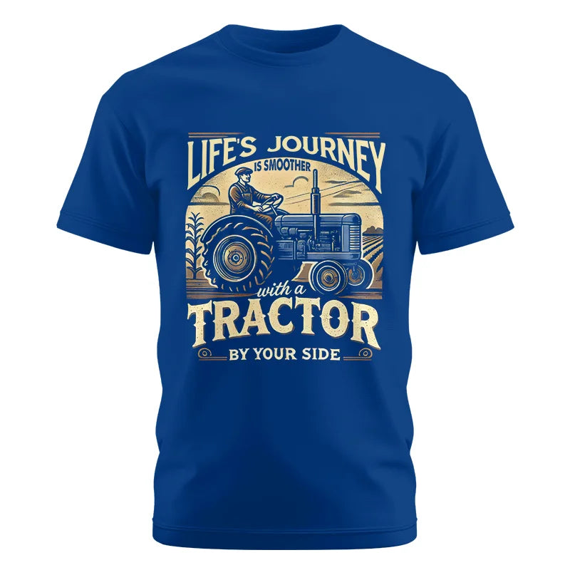 Smoother With A Tractor By Your Side - Unisex Cotton Crew Tee