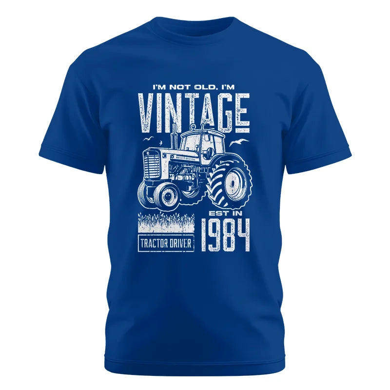 Vintage Tractor Farmer Birthday Born In 1984 2 - Unisex Cotton Crew Tee