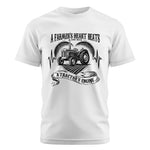 A Farmer’s Heart Beats A Tractor’s Engine - Unisex Cotton Crew Tee