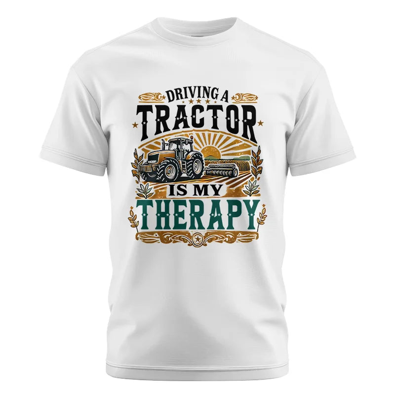 Driving A Tractor Is My Therapy - Unisex Cotton Crew Tee