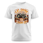 Eat Drink and Farm On 2 - Unisex Cotton Crew Tee