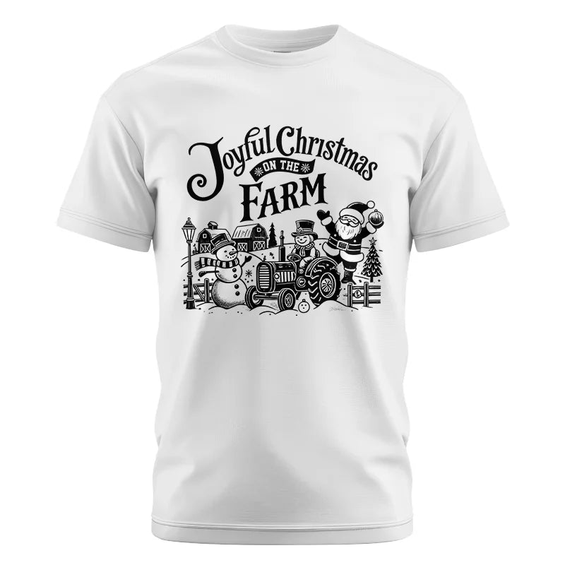 Image of Joyful Christmas On The Farm 1 - Unisex Cotton Crew Tee