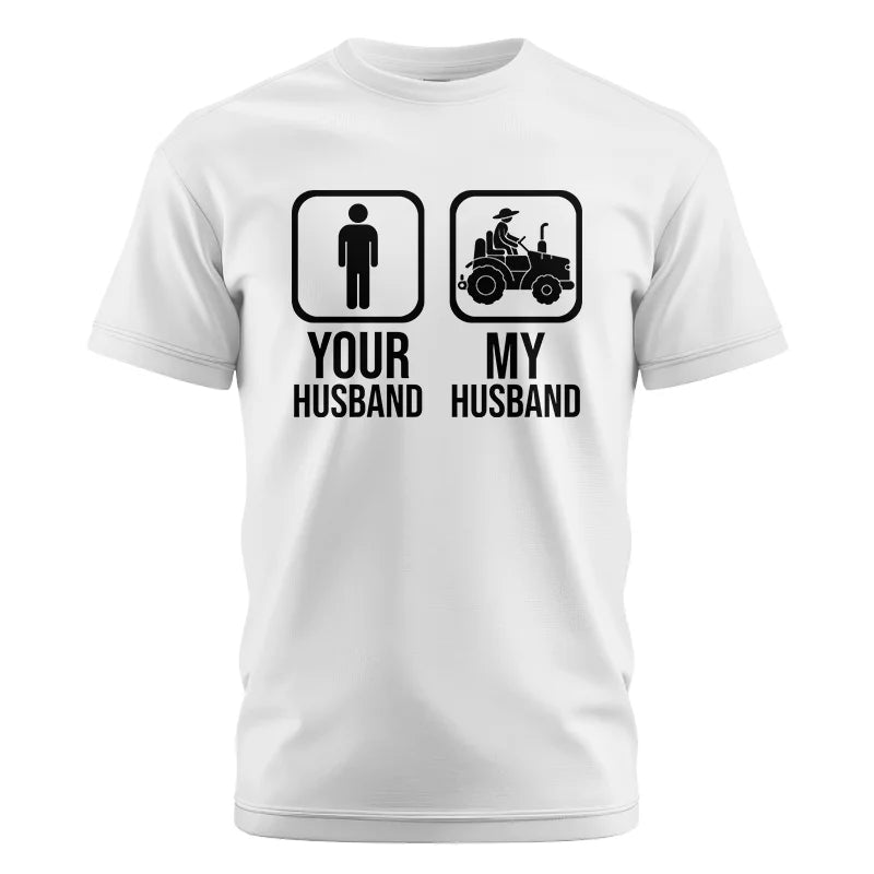 Image of My Husband Is Cooler Than Yours Funny Farm Tractor 2 - Unisex Cotton Crew Tee