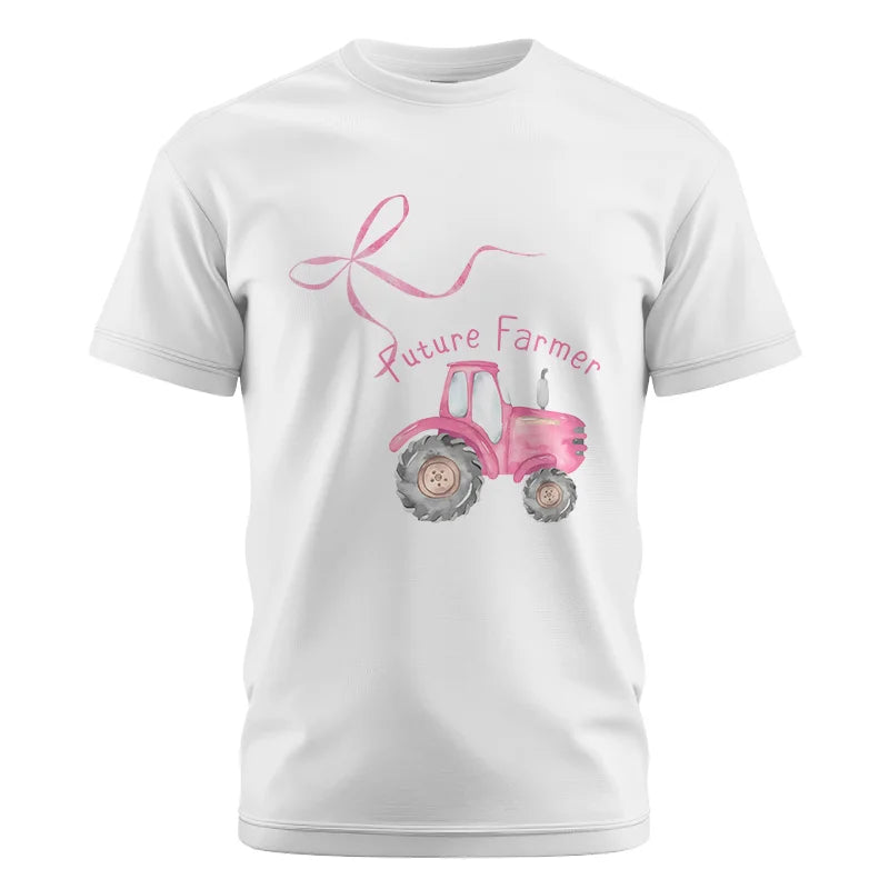 Image of Pink Bow Cute Tractor - Unisex Cotton Crew Tee