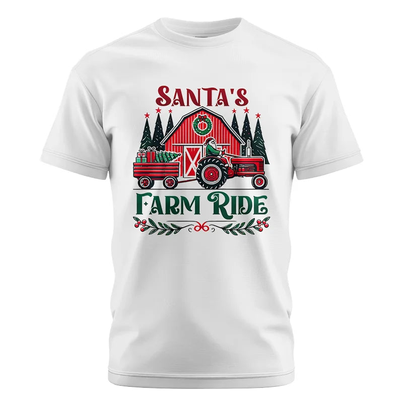 Image of Santa's Farm Ride 1 - Unisex Cotton Crew Tee