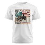 Veteran Farmer Honor Duty And A Tractor 1 - Unisex Cotton Crew Tee