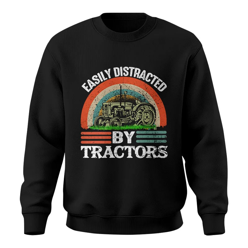 Image of Easily Distracted By Tractors - Unisex Crewneck Sweatshirt