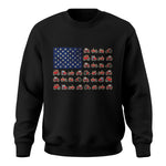 Farming Tractor Vintage Patriotic American Flag - Unisex Crewneck Sweatshirt