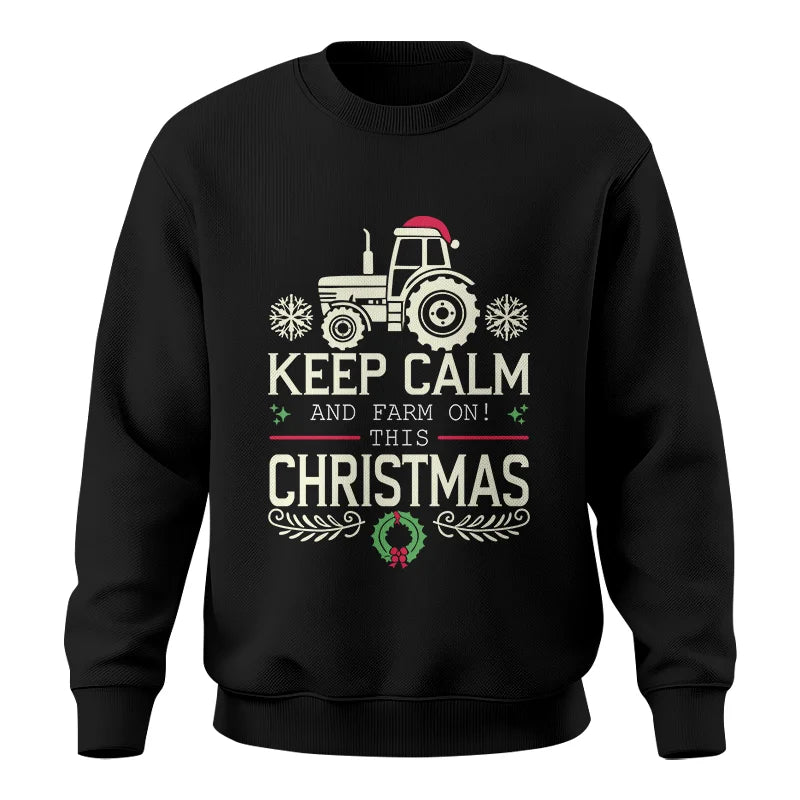 Keep Calm And Farm On! This Christmas - Unisex Crewneck Sweatshirt